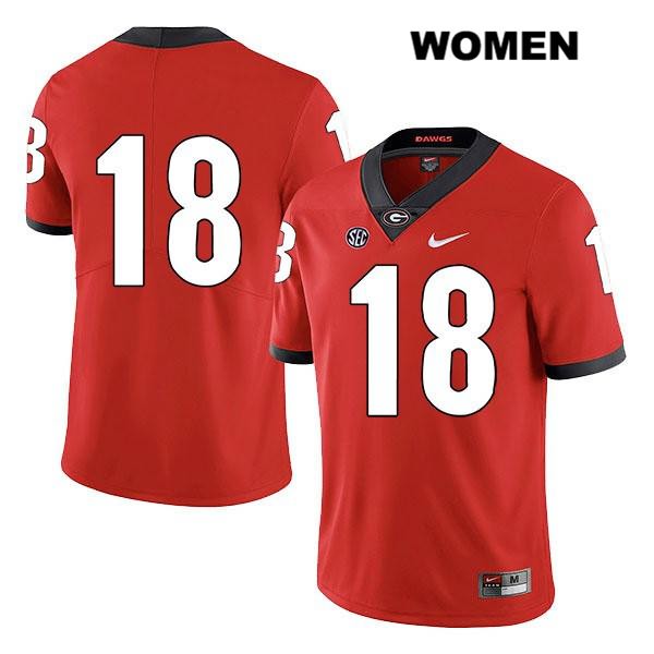Georgia Bulldogs Women's Brett Seither #18 NCAA No Name Legend Authentic Red Nike Stitched College Football Jersey LFY6456IE